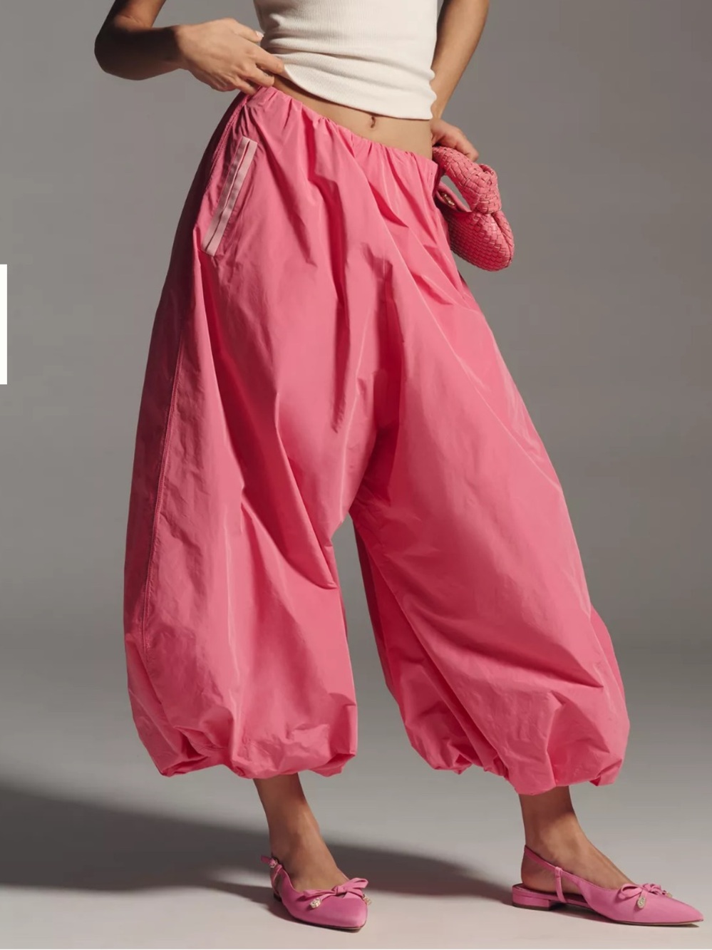 Anthropologie - Maeve Bubble-Leg High-Rise Balloon Pants in Vibrant Pink